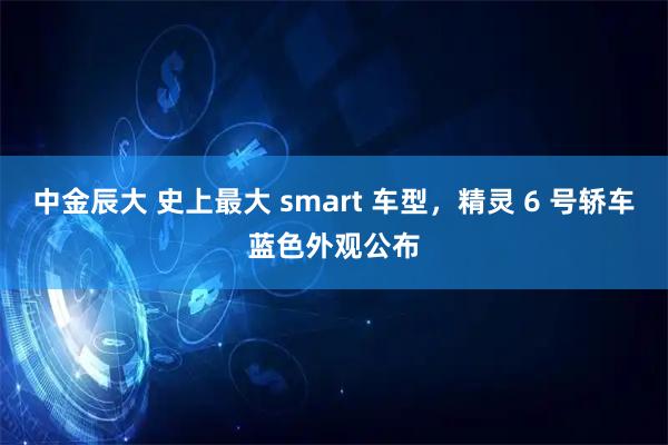中金辰大 史上最大 smart 车型，精灵 6 号轿车蓝色外观公布